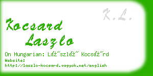 kocsard laszlo business card